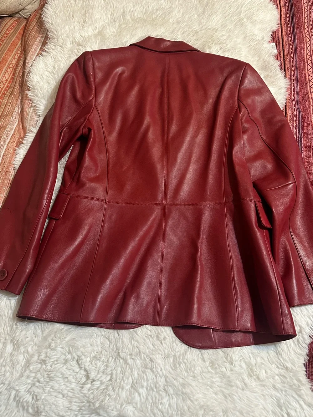 Vintage Valerie Separates Oxblood Genuine Leather Blazer Jacket M